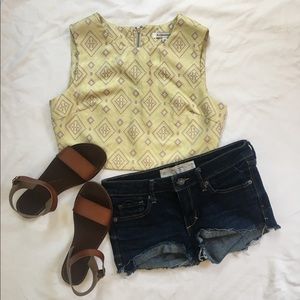 Yellow and purple crop top